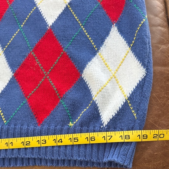 Vinaigrette 80’s United Colors Of Benetton Argyle V-Neck Sweater Vest - Picture 12 of 14